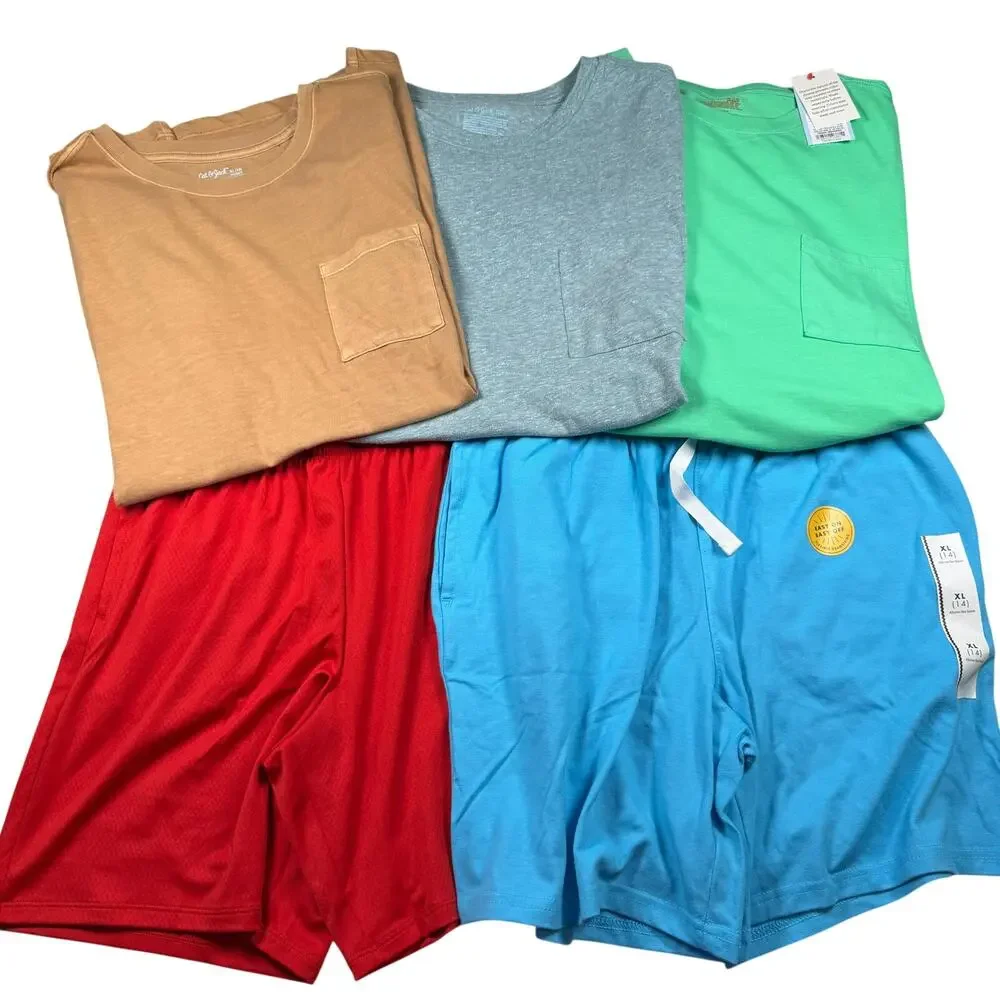 Cat & Jack Summer Lot Boys XL 14 & 14 Husky Shorts Short Sleeve Shirts NWT